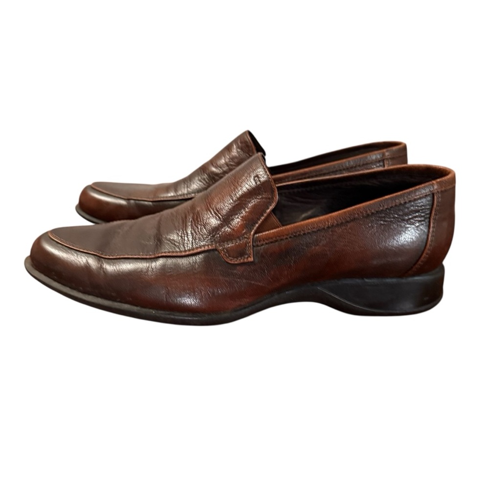 GEOX Respira Women’s Dark Brown Leather Slip On Loafer Size 38.5 EU 8 US